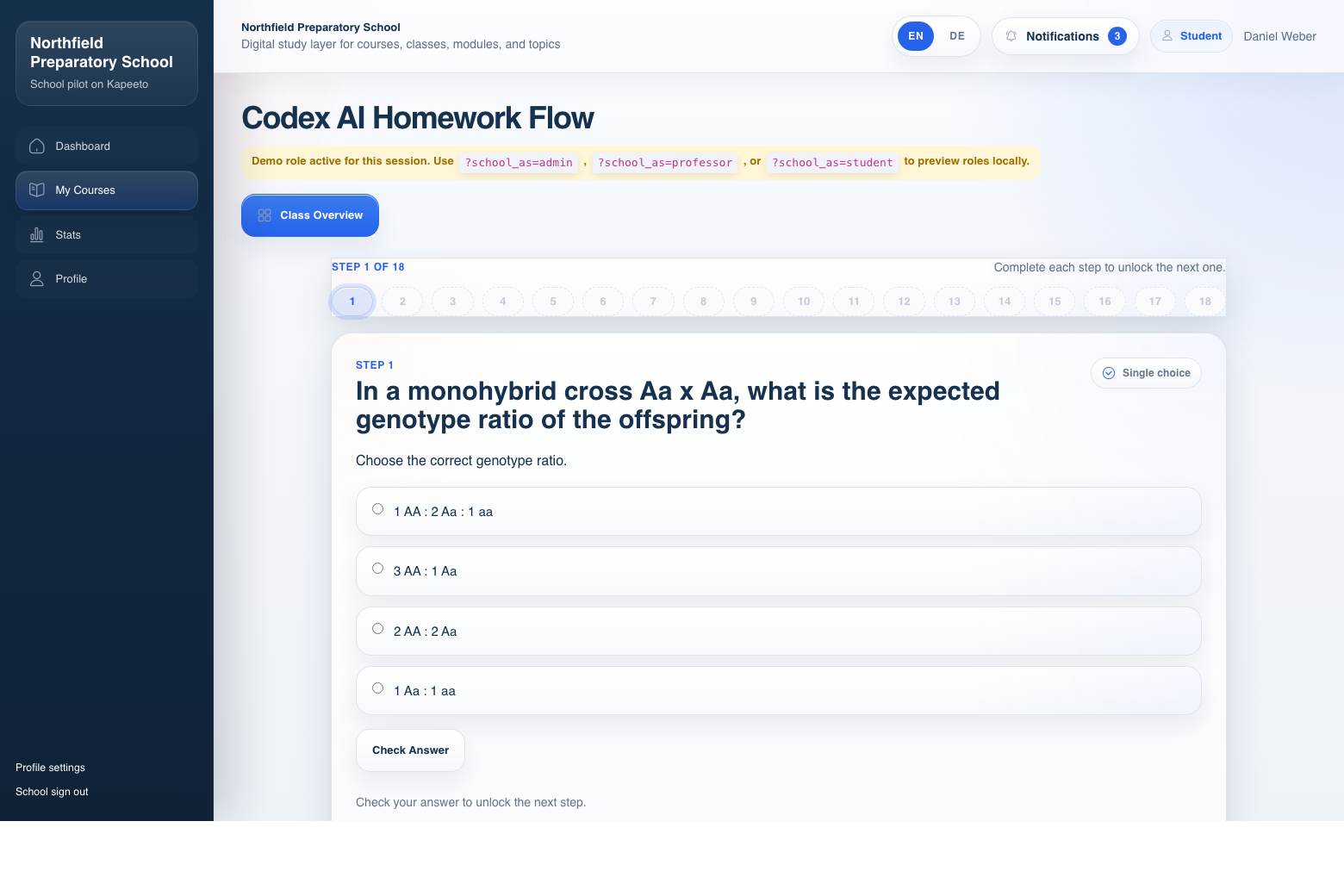 Student class player in Kapeeto School